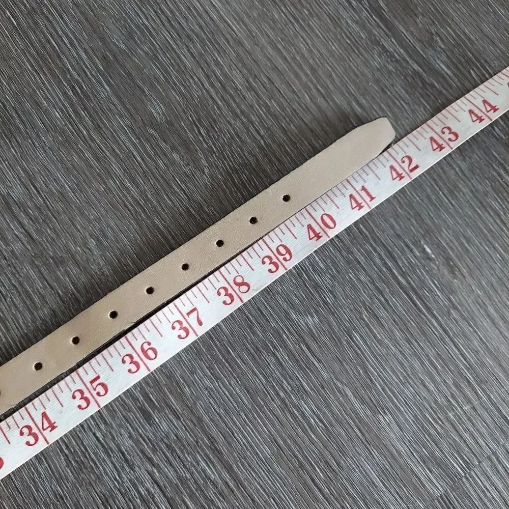 Steve Madden Tan Perforated Skinny Belt Large